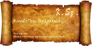 Kovács Szixtusz névjegykártya